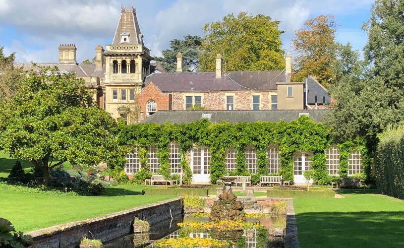 Garden and exterior of The Orangery at Goldney Hall